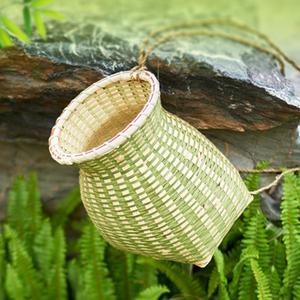 儿童手工编织竹篓鱼篓插花装饰采茶篮子竹编鱼制品收纳框