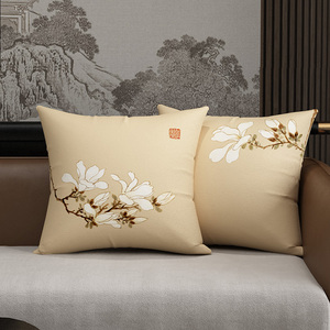 抱枕红木沙发床头新中式中国风传世名画白玉兰画卷靠垫靠枕腰枕