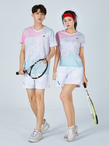 新款羽毛球服套装定制夏季网球比赛训练队服男女速干短袖运动球衣