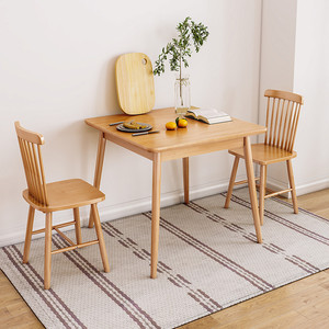 实木小方桌现代简约北欧正方形洽淡简易桌椅子组合家用小户型餐桌