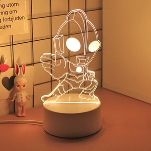 创意3D小夜灯七彩氛围LED灯奥特曼爆款热销亚克力USB桌面摆件礼品