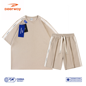 Deerway德尔惠短袖套装男女搭配一套帅气运动休闲跑步短裤潮流t桖