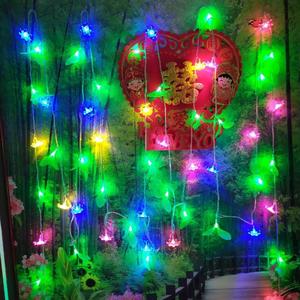 led小彩灯闪灯串灯满天星户外防水变色七彩色圣诞树灯室外装饰灯