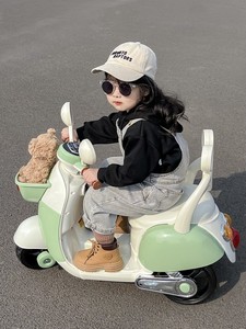 米奇儿童电动摩托车玩具车可坐人婴儿可遥控三轮车小孩电瓶车网红