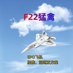 航模遥控固定翼EPO飞机F22猛禽64MM涵道\腰推双模式遥控组装飞机
