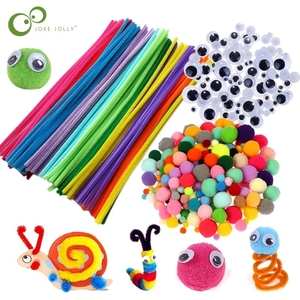 Plush Stick / Pompoms Rainbow Colors Shilly-Stick Educationa