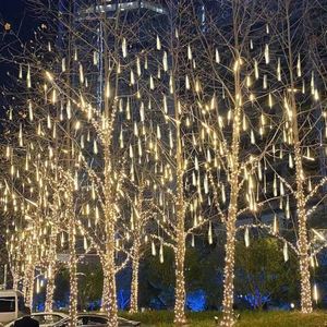 LED流星雨灯led灯彩灯闪灯新年树装饰灯防水彩色灯串挂树灯满天星