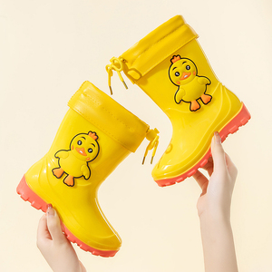 雨鞋儿童男童雨靴学生雨鞋小孩上学专用男孩长筒防水套鞋女童水靴