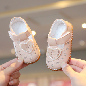基诺辅宝贝女宝宝时尚凉鞋0-3岁2软底婴儿公主鞋透气皮鞋学步鞋