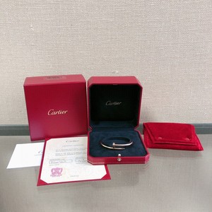 二手搁置品Cartier卡地亚18k玫瑰金钉子17号手镯 配盒子证书