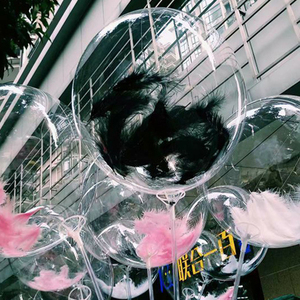 透明波波球填充羽毛生日派对场景布置高质感气球礼盒火鸡毛填充物