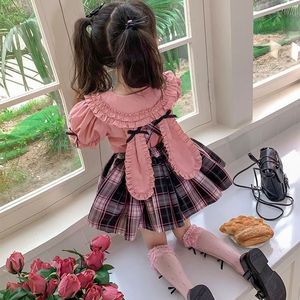 女童夏季jk半身裙2023新款套装女宝宝蓬蓬裙幼儿园学院风两件韩系