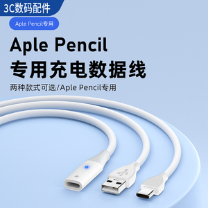 适用于苹果一代笔充电线Apple pencil充电延长带指示灯手写笔充电