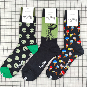 happysocks男袜百搭潮流运动时尚ins潮袜常规纯棉中高筒袜子男