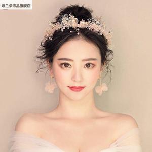 韩式新娘满天星花朵头花手工发箍海边度假花环发饰结婚纱头饰百搭