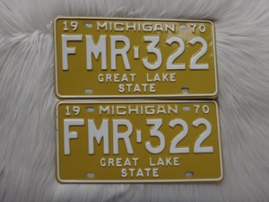 美国车牌国外70年代老牌照密歇根州Michigani室内装饰收藏FMR322