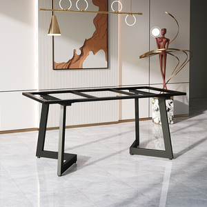 大板茶桌脚架极简长桌腿支架岩板大理石碳素钢餐桌脚桌会议铁艺桌