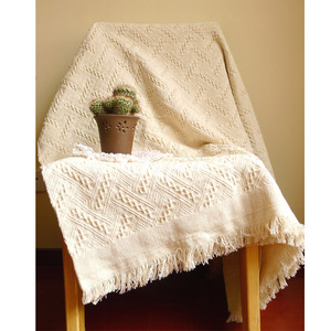 美式沙发毯子沙发巾盖毯北欧地中海客厅纯色棉针织流苏沙发线毯