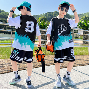 耐克男童篮球服套装夏季薄款新款中大童运动夏装儿童装短袖速干衣