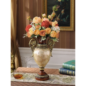 欧美式复古仿真花瓶摆件客厅奢华高档玄关电视柜餐桌花插中式装饰