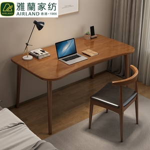 雅兰十大品牌简约现代经济型单人电脑桌全实木书桌中学生学习桌家