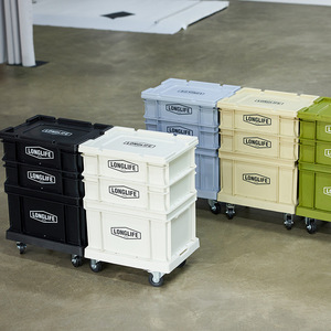 工业风收纳箱礼品盒带滑轮带盖户外露营便携可移动可堆叠收纳箱
