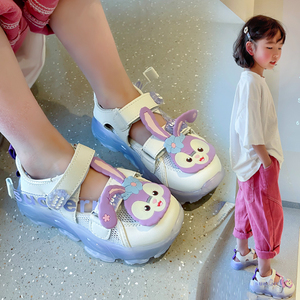 2024夏季女童沙滩鞋中小童女宝包头凉鞋防滑休闲鞋可爱兔儿童单鞋