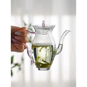 日式耐高温玻璃壶水仙茶壶家用冷泡茶专用泡茶壶春季绿茶壶手执壶