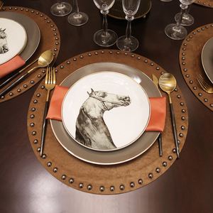 美式家居西餐餐具套装家用欧式西式餐厅牛排盘子刀叉餐巾餐扣全套