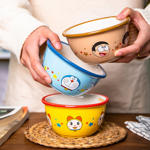 哆啦A梦卡通米饭碗家用宝宝儿童早餐碗机器猫蓝胖子陶瓷碗餐具