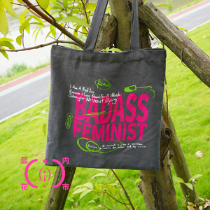 蕊内花市｜女性主义badass表达原创设计帆布袋大容量包包上课便携