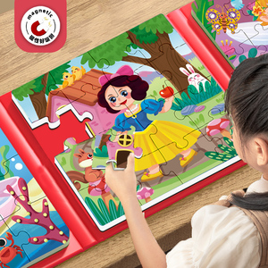 儿童磁力公主拼图3到6岁宝宝磁性贴早教益智女孩系列平图卡通玩具