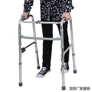新疆西藏包邮老年助行器助步器不锈钢双轮老人可折叠成人学步车四