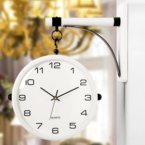 双面挂钟现代简约轻奢客厅挂表家用欧式静音时钟创意个性时尚钟表