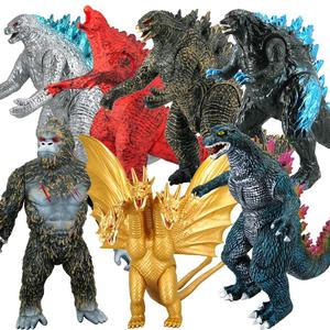 软胶怪兽机械哥斯拉大战金刚三头龙核变机器恐龙可动儿童模型玩具