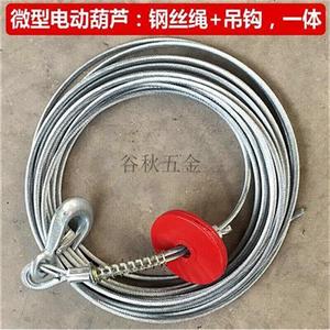 吊机微型电动葫芦钢丝绳带吊钩一体防旋转钢丝绳 PA600-12米(4mm)