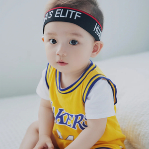 周岁拍照服装男宝婴儿篮球服连体衣可爱超萌百天宝宝摄影衣服夏季