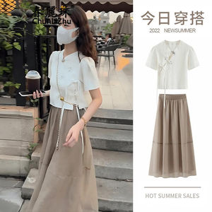 春麗珠（Chunlizhu）新款连衣裙2024夏季女装显瘦新中式国风改良