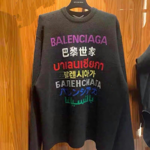 Balenciaga/巴黎世家 七国语言 黑色/白色/粉色 毛衣针织衫
