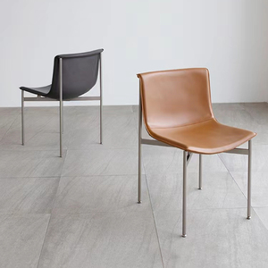 莱特椅意式轻奢餐椅现代简约家用椅子高档极简设计师椅不锈钢椅