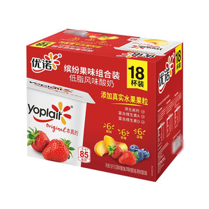 优诺缤纷果味蓝莓低脂风味酸奶黄桃酸乳草莓水果粒Yoplait Yogurt