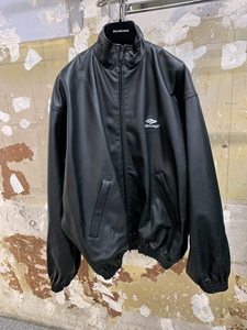 Balenciaga/巴黎世家新款Tracksuit Jacket超软皮衣运动装夹克
