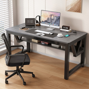 轻奢岩板电脑桌卧室家用长方形办公桌简约现代学生学习桌简易书桌