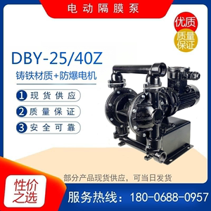 DBY-25/40Z铸铁防爆电动隔膜泵 泥浆污水排污泵 高扬程自吸抽水泵