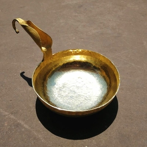 黄铜水瓢纯铜瓢传统老式纯手工锻打加厚铜瓢铜水勺铜勺子铜锅火锅