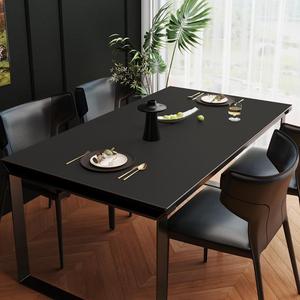 茶几布桌布轻奢高级感长方形蕾丝黑色皮革桌垫防油防水免洗餐桌垫