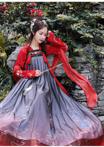 新款汉服女中国风仙女超仙齐胸襦裙日常改良连衣裙抖音套装女