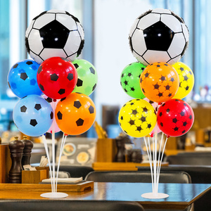 2024欧洲杯欧冠装饰足球气球桌飘亚冠体彩票店内氛围宣传场景布置