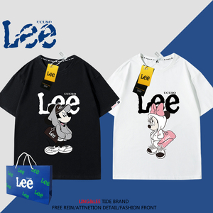 夏季Lee XUSS米老鼠联名t恤男大码纯棉米奇潮牌高端情侣短袖夏装
