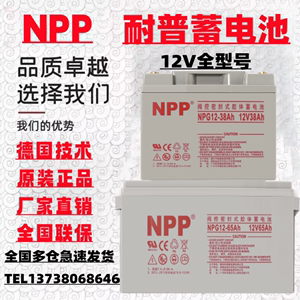 NPP耐普NPG12-24AH蓄电池12V7A9/14/20/38/40Ah电梯消防直流屏UPS